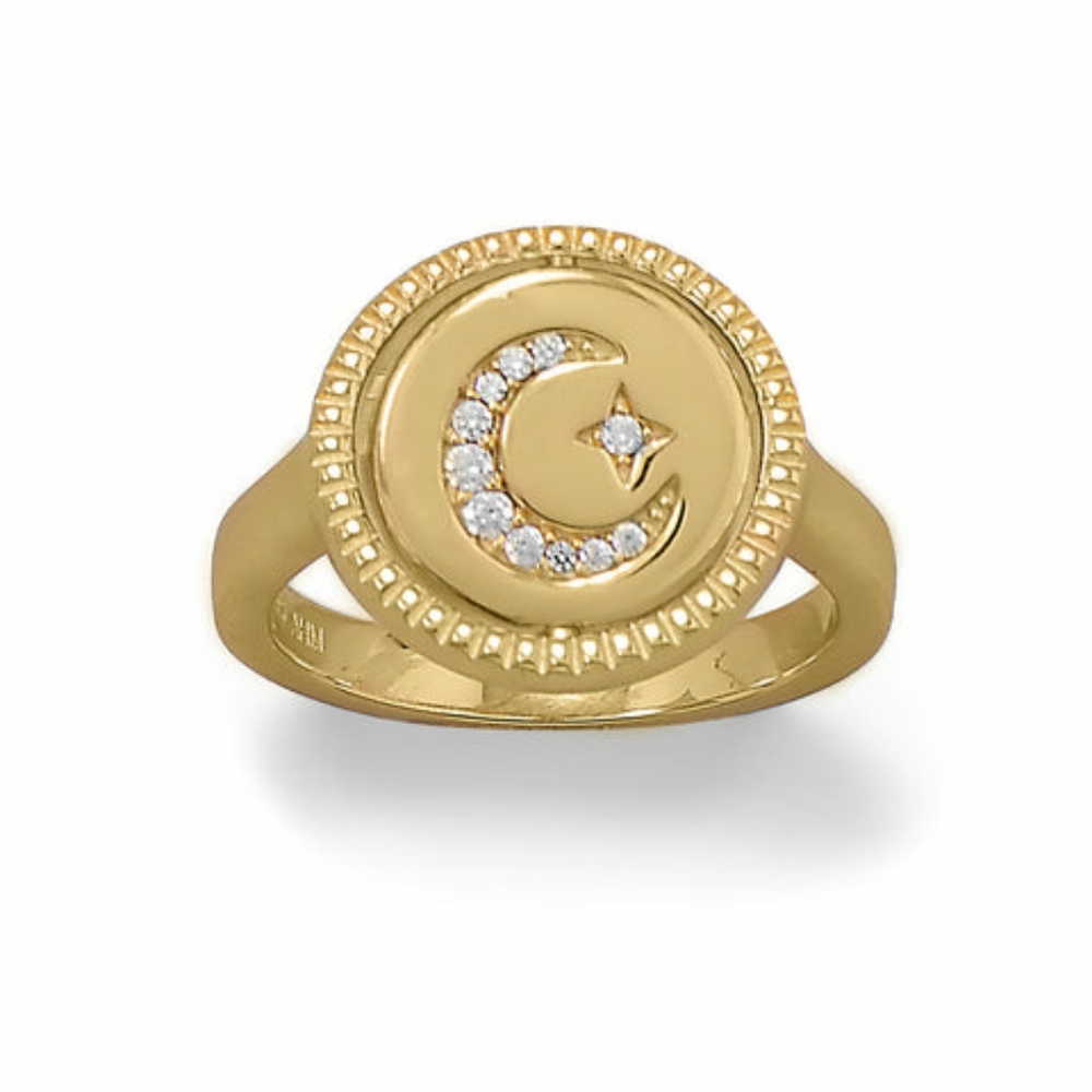 Sun and moon ring Reversible CZ Star and Moon RingItem #: 83838